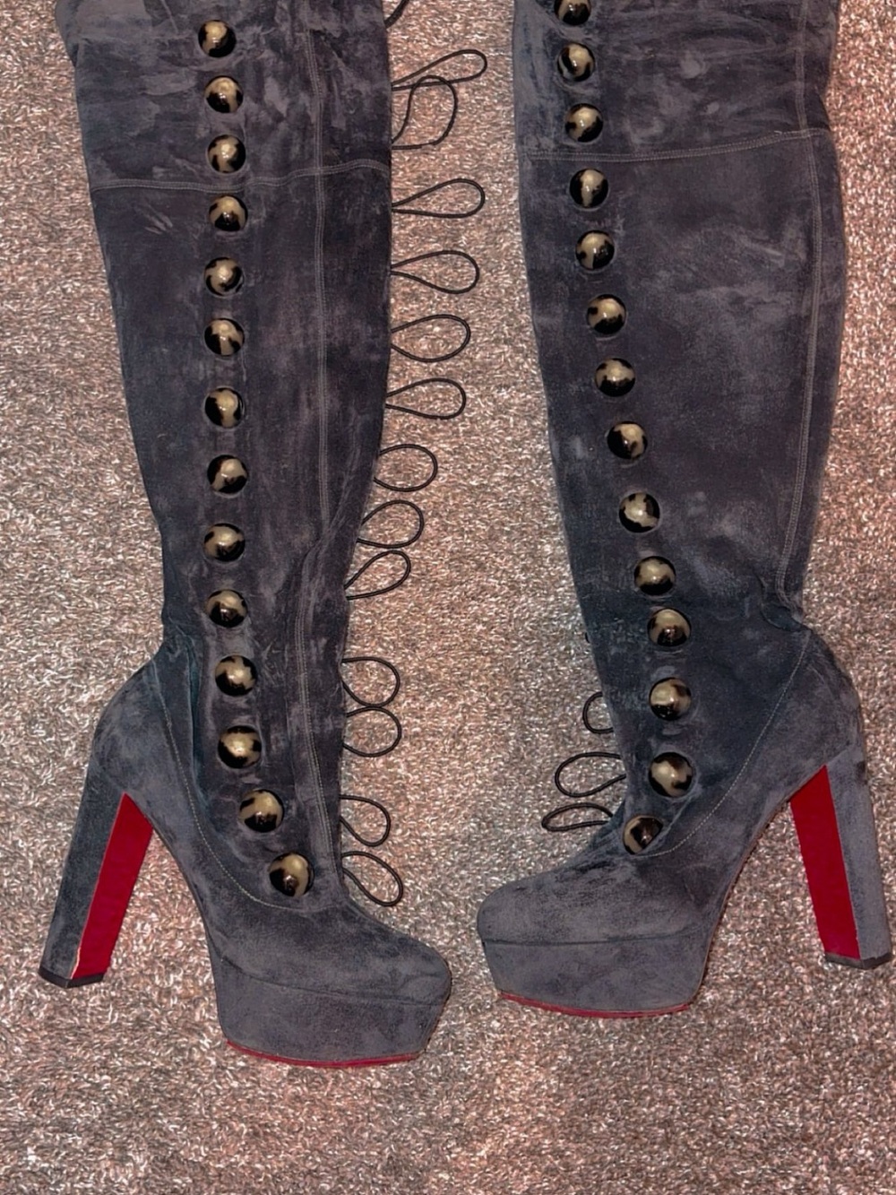 GrayChristian louboutin Button-Detail Suede Boots! Offers welcome 🤗 - Picture 7 of 10